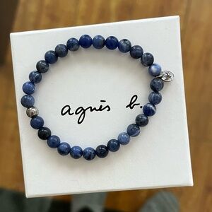 Agnes B. Beaded bracelet with tiny silver agnes b charm. New